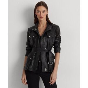 LAUREN RALPH LAUREN NWT Women's Perforated Leather Field Jacket 4